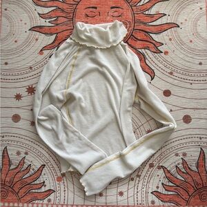 Urban Outfitters Cream Ribbed Knit Top